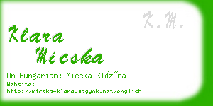 klara micska business card